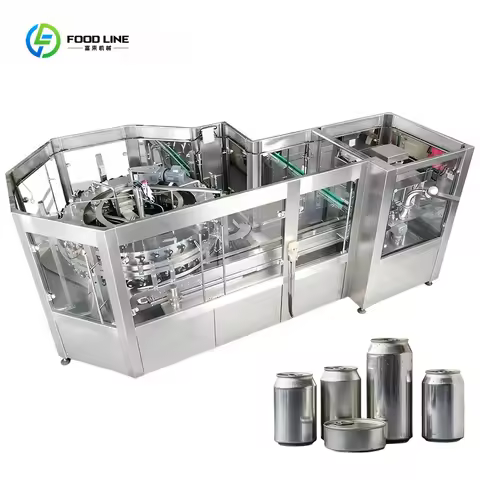Customized 500ml Aluminum Can Processing Line Auto Wash Fill Seal Equipment for Soda Fruit Juice and