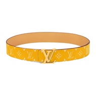 LV Men's Yellow Cow Leather Letter Buckle Width 4cm Double sided Belt M8458U