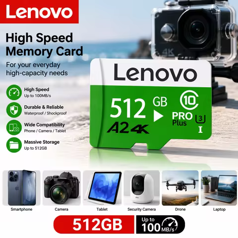 Lenovo Micro TF SD Card High-Speed Support 512GB V30 TF Flash Cards For DJI Drone Camera Monitoring 