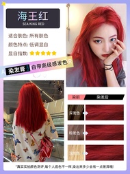 Red Raspberry Natural Hair Dye Womens Hair Coloring Cream Pure Sea King Red No Ammonia No Peroxide E