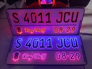 Plat Nomor Motor Akrilik Led Nyala BAUD TANAM Motor dan mobil
