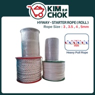 HYWAY Starter Rope (3mm, 3.5mm, 4mm, 5mm) Sell in Roll 100M | Nylon Tali Starter Tali Mesin Rumput