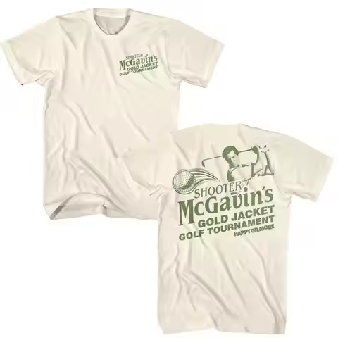 Happy Gilmore T Shirt Movie Mono Gold Jacket Tournament New Mens Adam Sandler