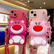 Casing For OnePlus 11/10T/8T/OnePlus 10 Pro/OnePlus 9 8 Pro/OnePlus Nord CE3 Lite/CE2 Lite/CE/Nord 2/2T/N10/OnePlus ACE 2 Cartoon cute Lotso Bear cover wallet phone case