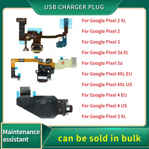 USB Charger Plug Flex Cable For Google Pixel 2 3 3a 4 XL 2XL 3XL 3aXL 4XL With MicroPhone Charging P