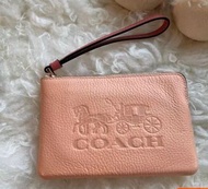 COACH 粉紅馬車銀包