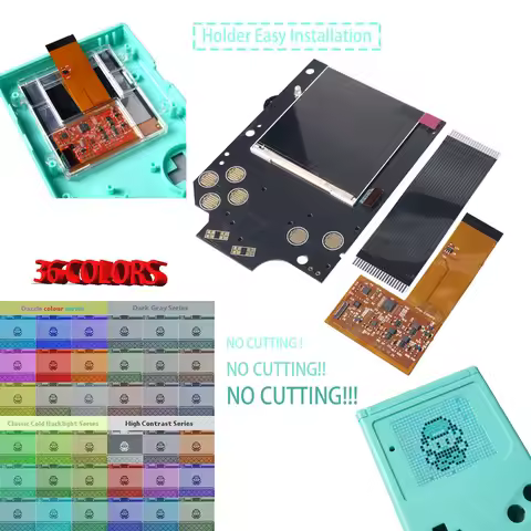 FUNNYPLAYING DMG RETRO PIXEL IPS LCD SCREEN KIT HIGH LIGHT BACKLIGHT BRIGHTNESS FOR GameBoy GB Conso