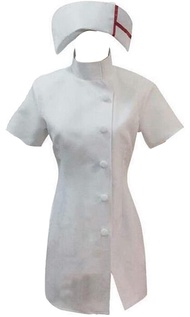 Poetic Walk Anime Mikan Tsumiki White Nurse Uniform Maid Dress Hat Cosplay Costume Halloween