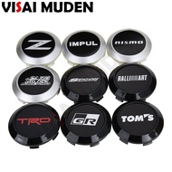 4PCS OD 68MM / ID 64MM Center Rim Cap TRD GR MUGEN SPOON SPORTS RALLIART NISMO Emblem Wheel Cover Cap Wheel Hub Cap For HONDA TOYOTA MITSUBISHI