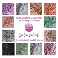 Wull (1 Roll) Grosir Kain Satin Velvet Premium Grade A Sateen Kilap