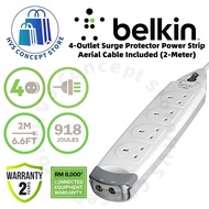 BELKIN 4-OUTLET SURGE PROTECTOR POWER STRIP WITH AERIAL PORT (2M)