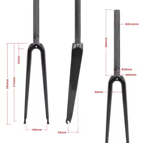 650C Full Carbon Rigid Front Fork Road Bike C‑Brake Carbon Fork Lightweight for Enhanced Cycling Per