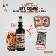 Brown Sugar + Black Pearl Boba  / Jelly Boba - Ready to Eat [Set 2in1]