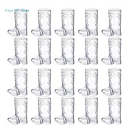 20pcs Reusable Clear Plastic Shot Cup in Boot Stylish Drinkware Fun Cowboy Boot Little Shot C9GA