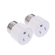 2Pcs E26/E27/B22 3Prong Light Socket Outlet Adapter Plug Light Socket To Plug Adapter Bulb Base Adap