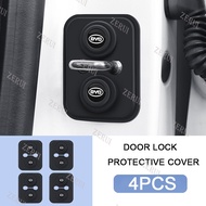 ZR For 1/4Pcs BYD Silicone Car Door Lock Protection Cover Door Lock Shock Absorber Silent Accessorie
