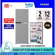 【 SAVE 3.0 VOUCHER 】BEKO RDNT271I50VZS  270L Prosmart Inverter Stainless Steel Twin Door Fridge