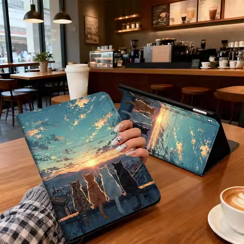 Cat Carbon Art Sunset For Xiaoxin Lenovo Pad Tab K10 K11 M10 P12 P11 Pro GT Gen2 Plus Legion Y700 Y9