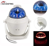 Pivoting Sea Marine Compass with Mount for Boat Caravan Truck Car Navigation High Precision LED Ligh