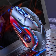 Clicky/Silent Gaming Mouse Wired RGB 3200DPI Adjustable 7 Color Breathing Light Ergonomic 6 Button U