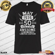 50 Years Old Awesome Since May 1974 50Th Birthday Gifts T-Shirt For Men Mens