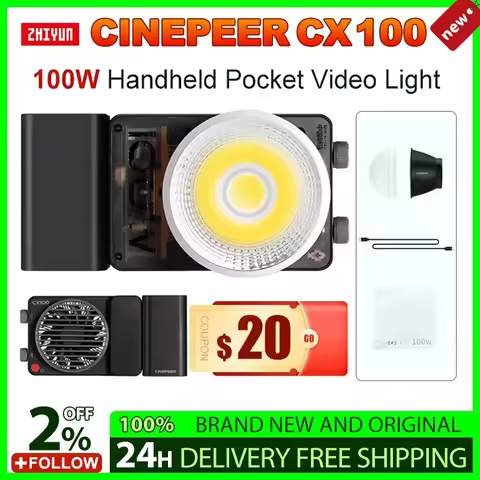 ZHIYUN CINEPEER CX100 Handheld Pocket Video Light 100W COB Light Bi Color Photo Fill Led Light Photo