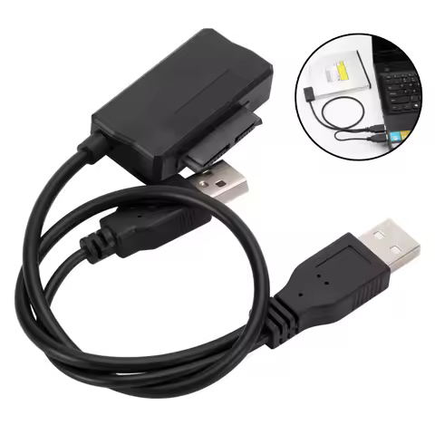 SATA To USB 2.0 6pin+7pin 13pin Adapter Cable External Power Cable For Laptop Optical Drive CD/DVD R