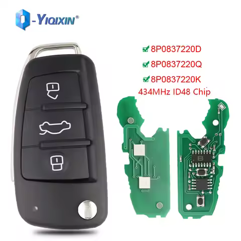 YIQIXIN Flip Remote Car Keys 434Mhz ID48 Chip For Audi A3 A4 B8 A2 A6 A5 S3 S4 TT 2005-2013 Cabrio Q