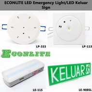 ECONLITE LP-113/LP-333/LE-115/LE-908SL SMD LED Emergency Light LED Keluar Sign With SIRIM and Bomba 