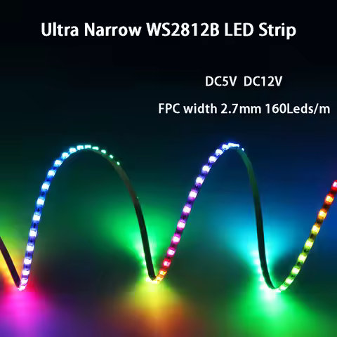 FPC width 2.7mm Ultra Narrow WS2811 WS2812B LED Strip 160Leds/m Individually Addressable RGBIC Light