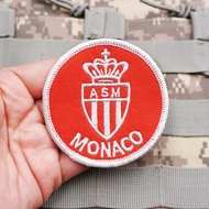 【Customized】AQ MONACO football club embroidery 3D Velcro Patch /Badges/armband/Emblem Decorative For