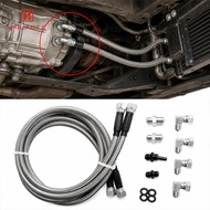 [UsusexaMY] Stainless Steel Braided Transmission Fluid Oil Cooler Hose Kit 70 Inch for Chevrolet TH4