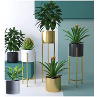 【MO】Plant Pot Plant golden Pot Flower Stand For Large Plant Vase Holder for large Plant