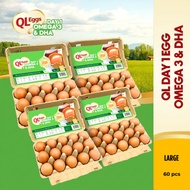 QL Eggs Day 1 Omega 3 & DHA - Large 60pcs Fresh Egg Farm Fresh Egg Telur Segar