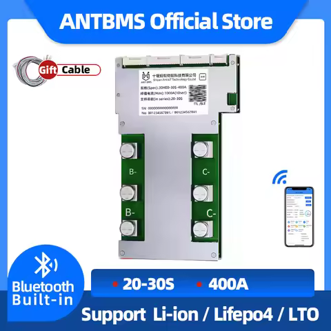 ANT BMS 20S 21S 22S 23S 24S 25S 26S 27S 28S 29S 30S Smart BMS 400A Peak 1000A Li-Ion LiFePo4 LTO Bat