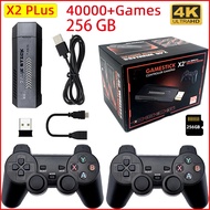 X2บวก GD10เกม50000 256G Pro 4K ติดเกม3D HD เครื่องเล่นวิดีโอเกมไร้สายตัวควบคุม TV 50 Emulator สำหรับ PS1/N64 /dc