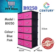 PYT STORE Century Double 5 Tier Plastic Drawer / Cloth Cabinet / Storage Cabinet B9250