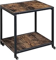 Padma House SZCJ-20401-RC 2-Level Printer Table with Universal Wheels 45 x 35 cm Mobile Printer Stan