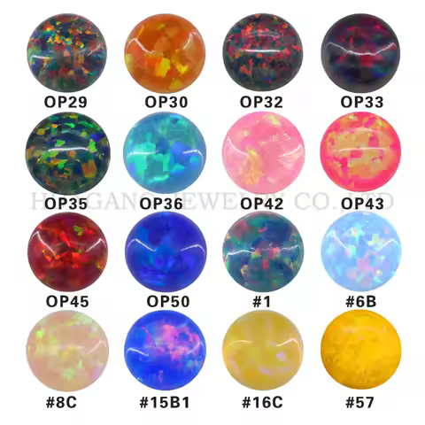 10Pcs Opal Loose Beads Stones Flat Base Cabochon Jewelry Mixed Synthetic Created Gemstones Stone Rou