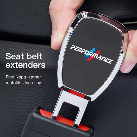 Car Interior Seat Belt Extender Leather Safety Strap Plug For BMW Performance X1 X2 X3 X5 X7 E70 E46