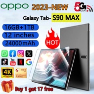 {🔥Buy 1 Get 24 Free🔥} 2023 OPPO S90 Tablet PC 4K Large Screen 12inch Android 13.0 〔 16GB RAM 1TB ROM 〕 dualsim 5G WIFI6 Youtube feisi Google Smooth Game Super Battery Life Android Tablet PC