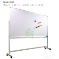 Double Side Magnetic White Board / Non Magnetic White Board with Mobile Stand / Papan Putih