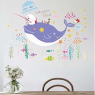 SK7022 Whale Bear - Wall Sticker / Wall Sticker (50x70)