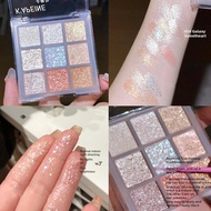 K'apeine 9-color Glitter Eyeshadow Palette Shimmer Eyeshadow Smooth Makeup Sparkling Eye D1i7