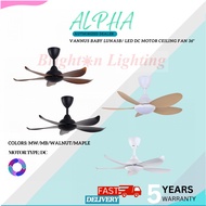ALPHA Vannus BABY LUNA  5B LED/NON LED DC Motor Ceiling Fan with 5 Blades 6 Speed Remote (36")