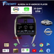 fordayo Nissan almera 2014 - 2019 9 Inch car android player with casing 2+32GB plug n play carplay android auto 2+32GB