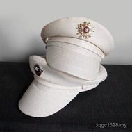 Navy Handsome Cap Spring Autumn Match Hundred Ladies Circumference Casual White Hat Hood Beret Rice 
