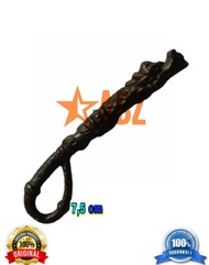 Barang antik cemeti mini hitam bahan kuningan 7 cm