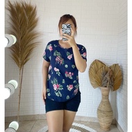 Navy floral blouse | Rayon blouse | Blouse