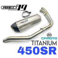 Project79 Full System Exhaust CFMoto 450SR SR SR450 Stainless Steel Manifold + Titanium Muffler QPM0
